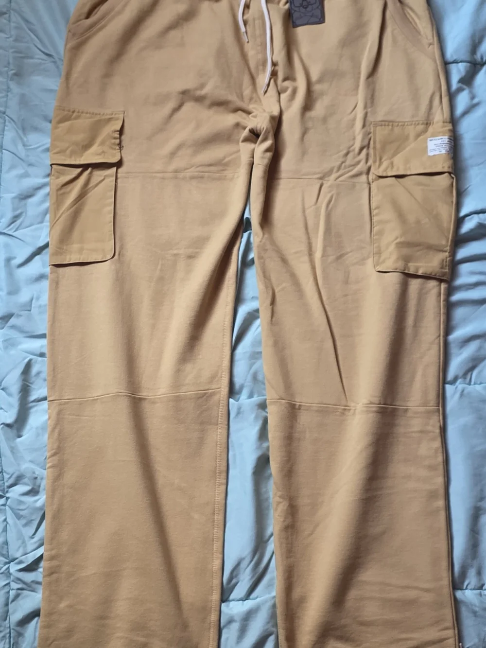 Hustle Gang Tan Cargo Sweatpants with Utility Pockets
